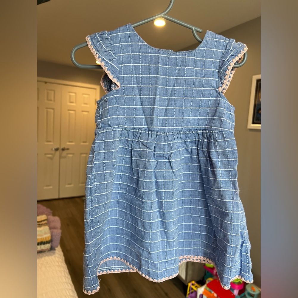 Cat & Jack Toddler Girls Blue Sleeveless Spring/Summer Dress with Diaper Cover